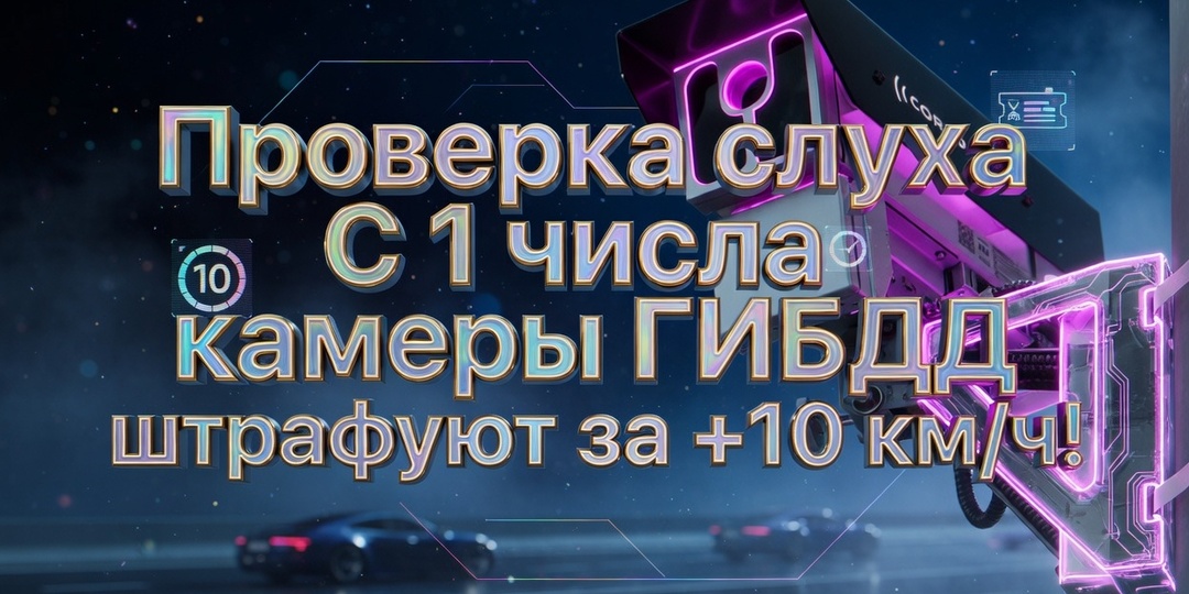 Проверка слуха С 1 числа камеры ГИБДД штрафуют за +10 км/ч!