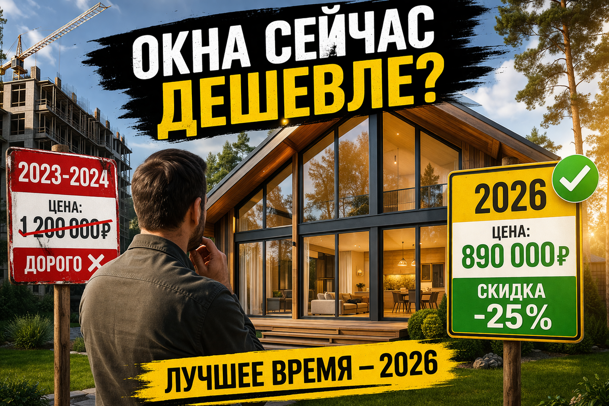 Окна подешевели: почему 2026 — лучшее время для остекления дома