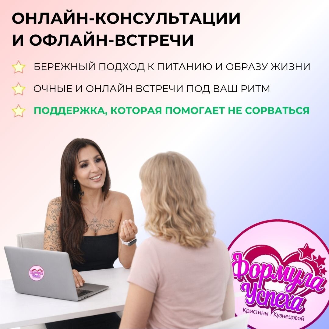 Курс похудения "ФОРМУЛА УСПЕХА" Кристины Кузнецовой - без диет, срывов и стрессов.