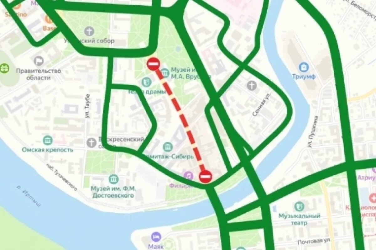    Центральную улицу Омска будут перекрывать по выходным всё лето