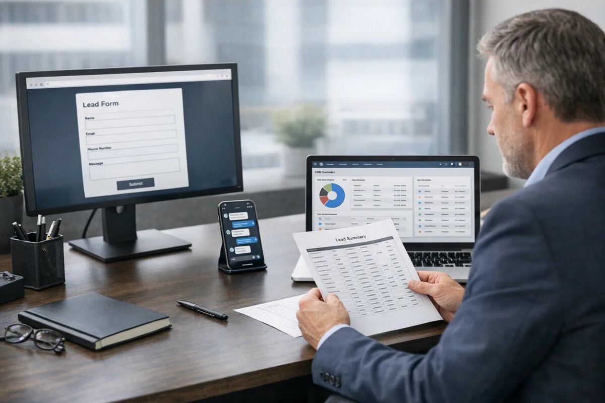       Схема потока: каналы -> AI-бот -> CRM и менеджер