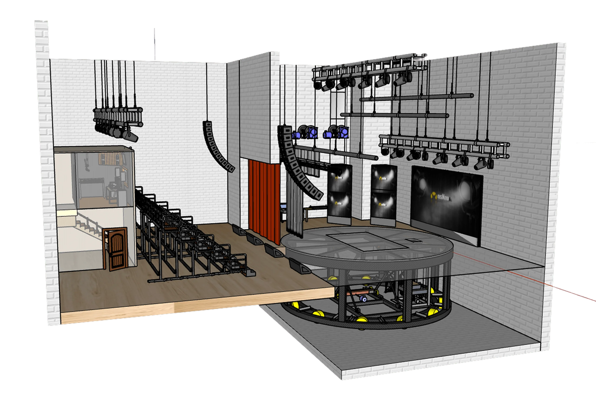 пример наполнения сценической коробки