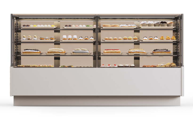 Серия Granat Cube — компактная кубическая витрина для кафе и небольших пекарен