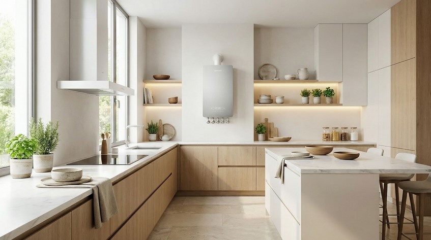 По нормам воздух в помещении с котлом должен полностью обновляться три раза за час. Для такой вытяжки в помещении объемом до 15 куб. м обычно ставят трубу диаметром 150 мм