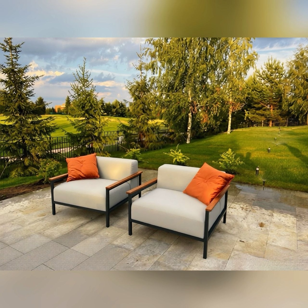 
На фото реализованный проект Патио для загородного дома.