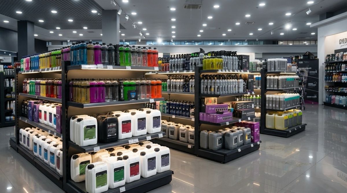 Торговые стеллажи для автохимии и автокосметики: как организовать идеальное пространство в магазине автодетейлинга 