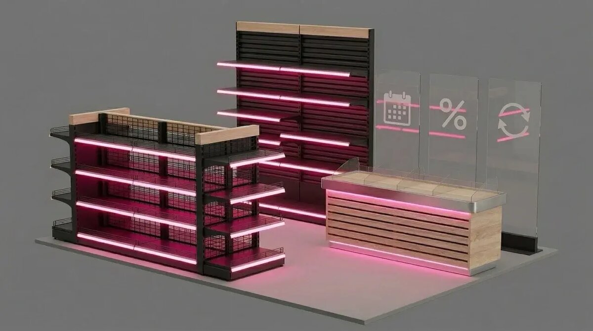 Как преобразить ваш магазин с помощью торгового света - полочное освещение для стеллажей и витрин 