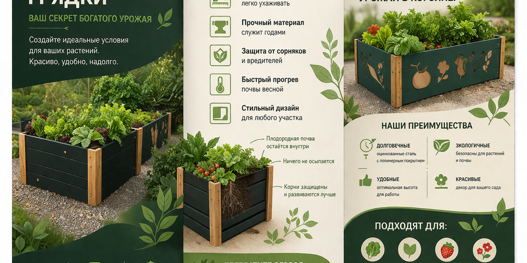 Клумбы и грядки из ДПК