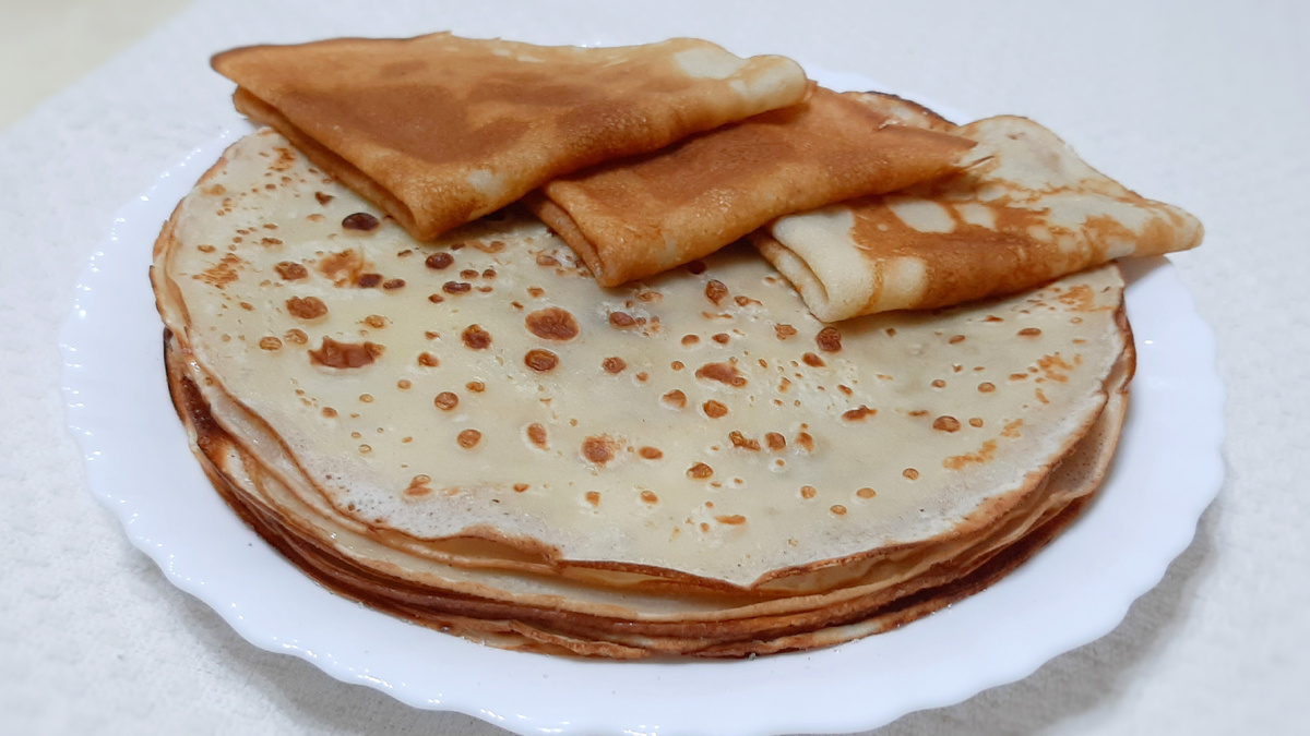 Вкусные тонкие блины на молоке
