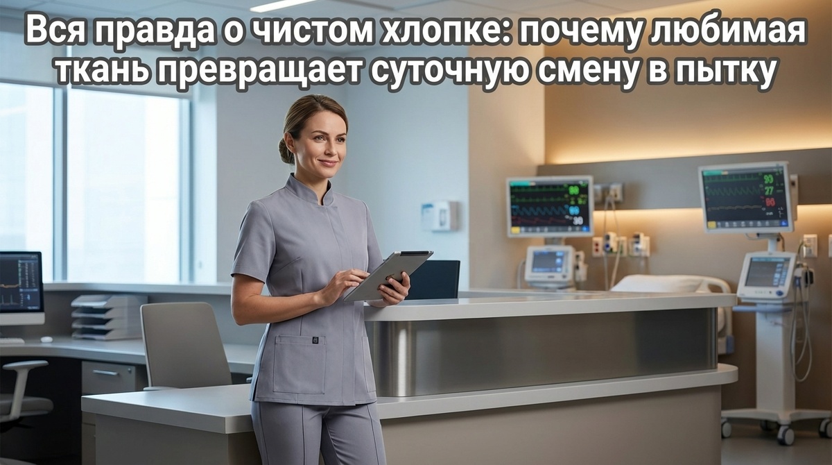 Развенчиваем главные мифы о стопроцентном хлопке и рассказываем, почему инновационные смесовые ткани спасают медиков и косметологов от перегрева во время долгих смен.
