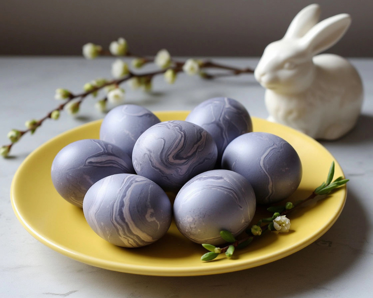 Мраморные яйца на Пасху: красивый декор без хлопот — пошаговый рецепт 🥚🎨🌿
