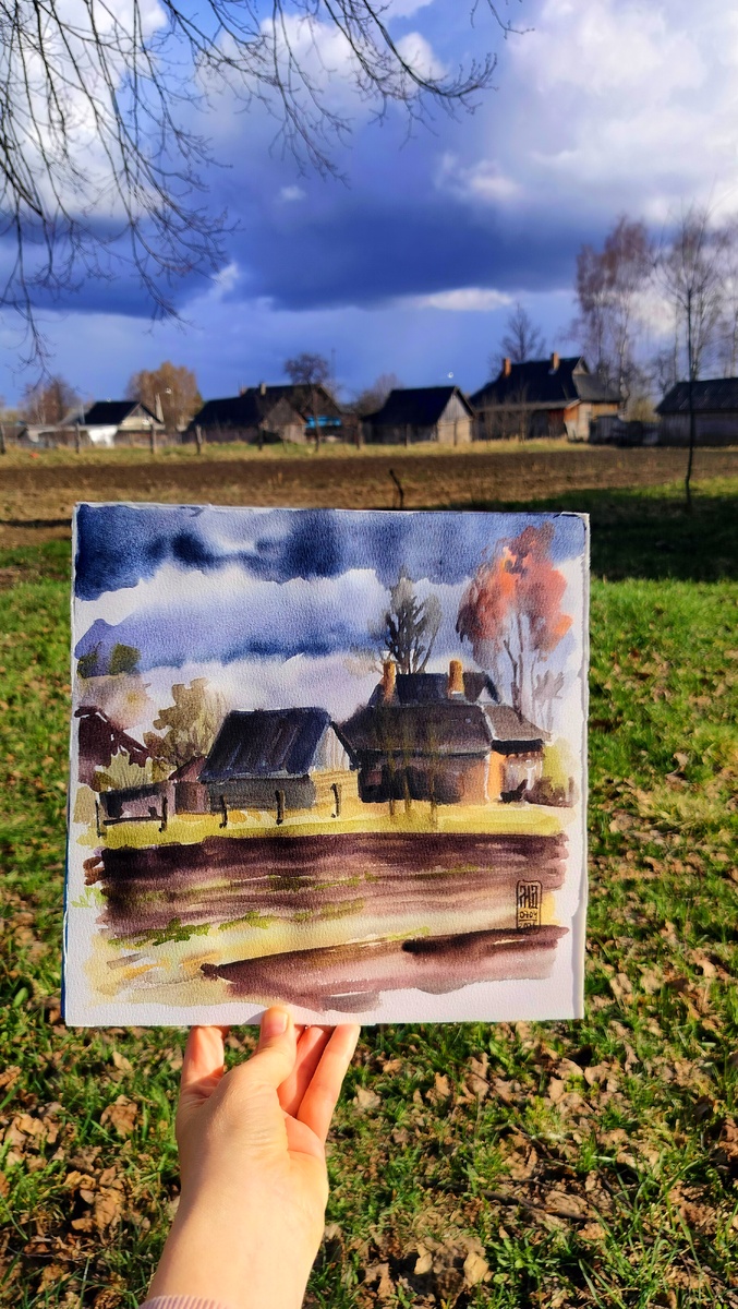 Одна из моих любимых пленэрных тем - домики 🏡