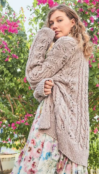 Ажурный жакет спицами