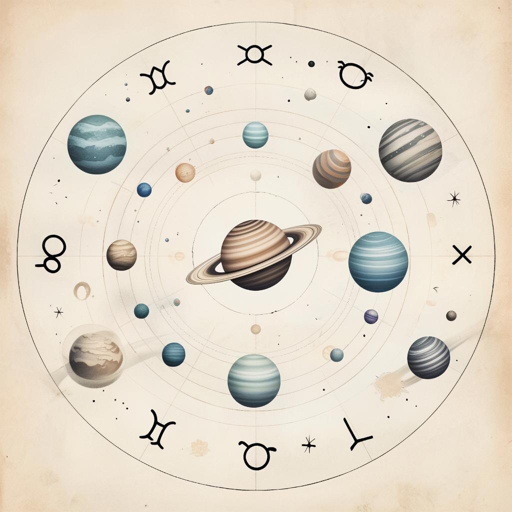 Планеты. Иллюстрация сгенерирована нейросетью