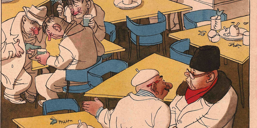 Карикатура о несознательных людях, которые "соображают" на троих а также о тех, кто связан с цифрой три и алкоголем как-то по-другому