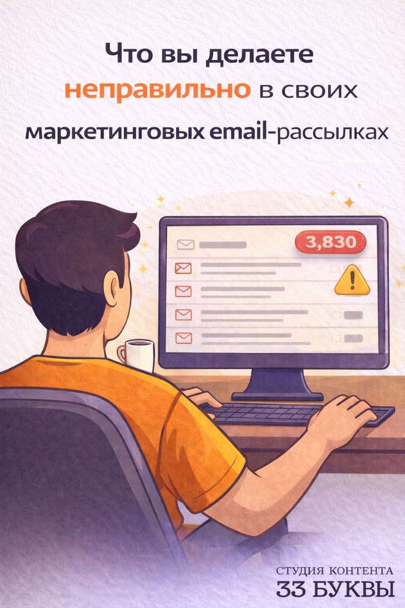 В среднем письма читают около 40% получателей, но кликают — не более 2%; при этом даже «хорошие» рассылки дают лишь 1–2% реального вовлечения, а в пиковые периоды бренды конкурируют с тысячами писем в одном ящике — поэтому без чёткой стратегии email быстро превращается в шум.