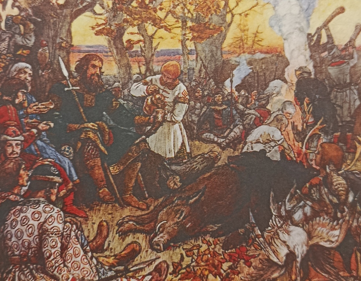 В. М. Васнецов "Отдых Владимира Мономаха после охоты".