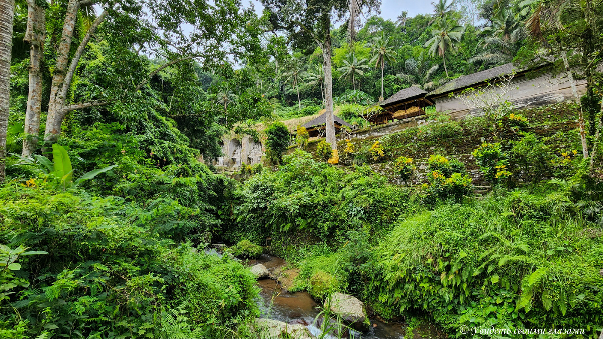 Количество зелени поражает. Сквозь листву уже видны гигантские каменные сооружения