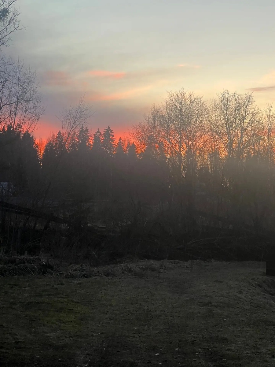 Яркий закат