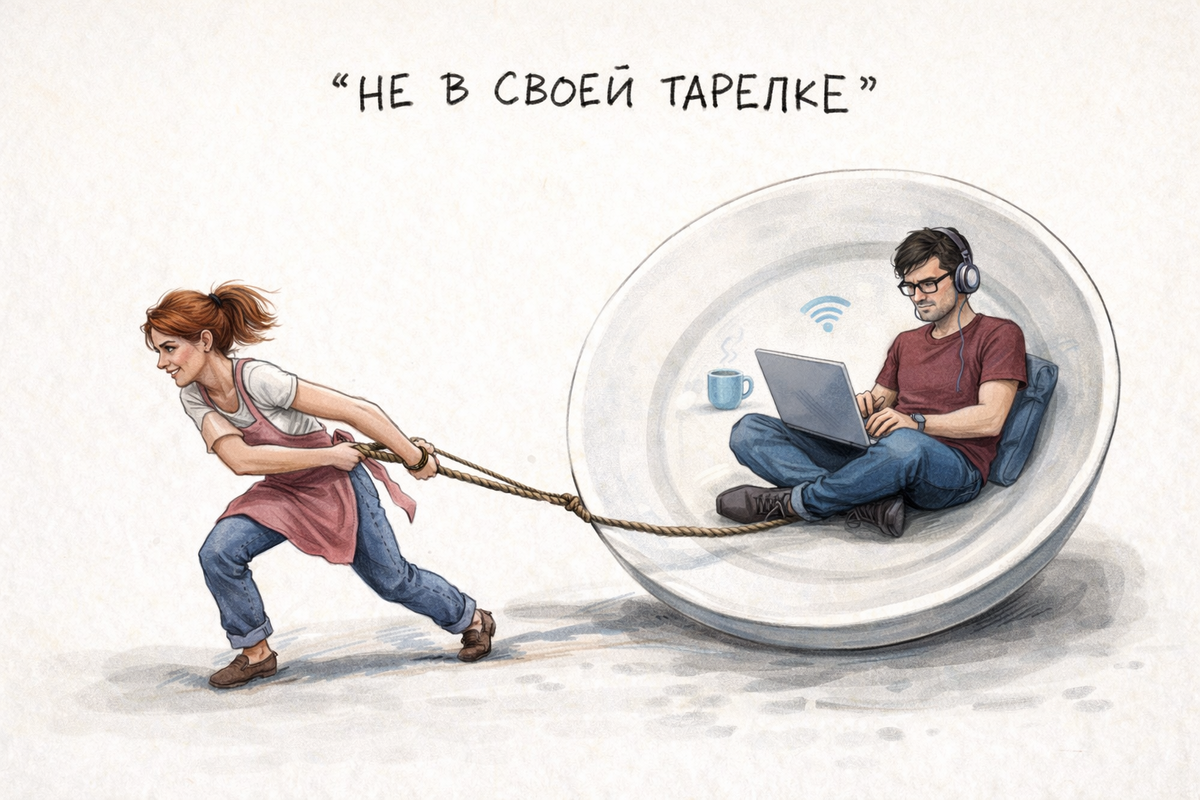 Он или она чувствуют себя "не в своей тарелке".