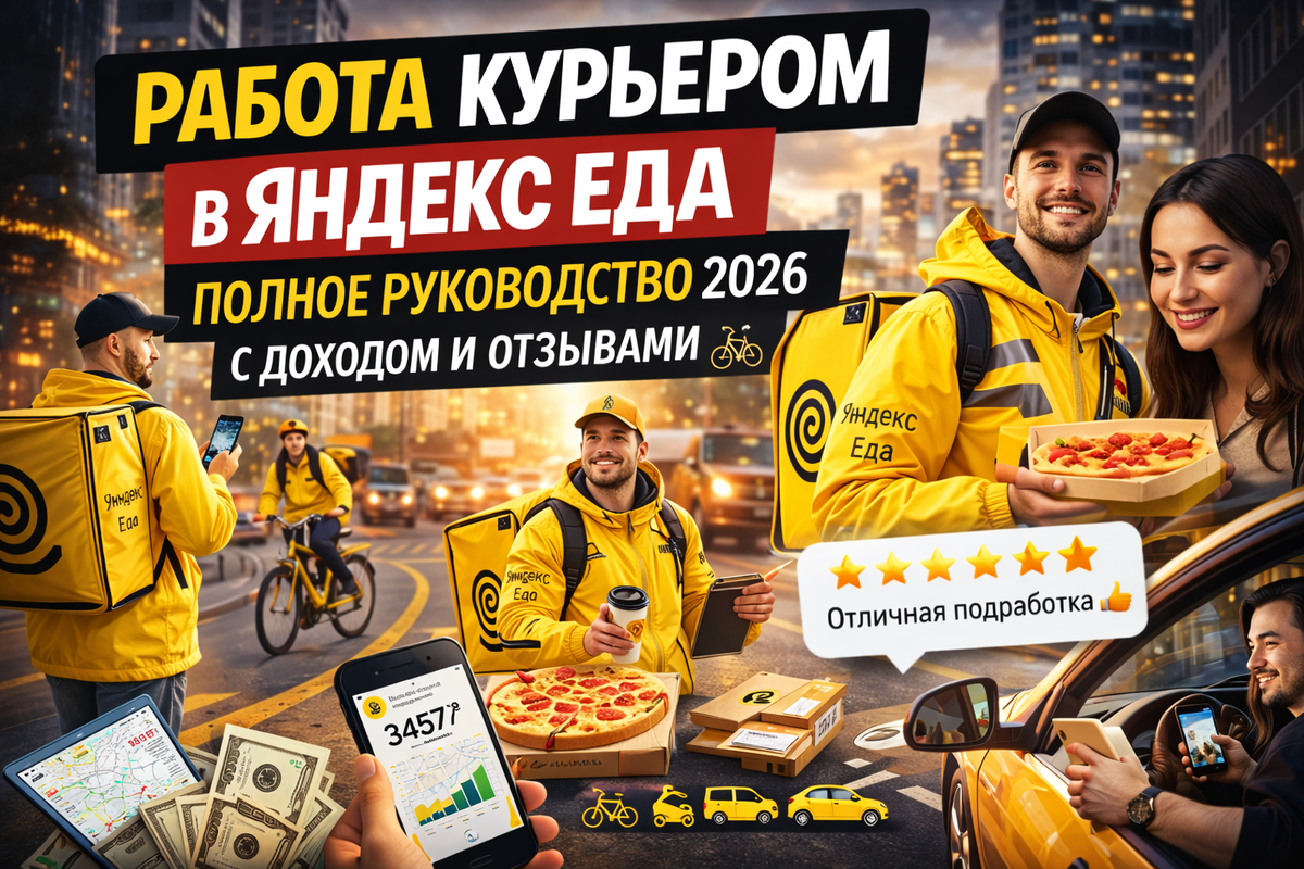 Работа курьером в Яндекс Еда - самое полное руководство 2026 года