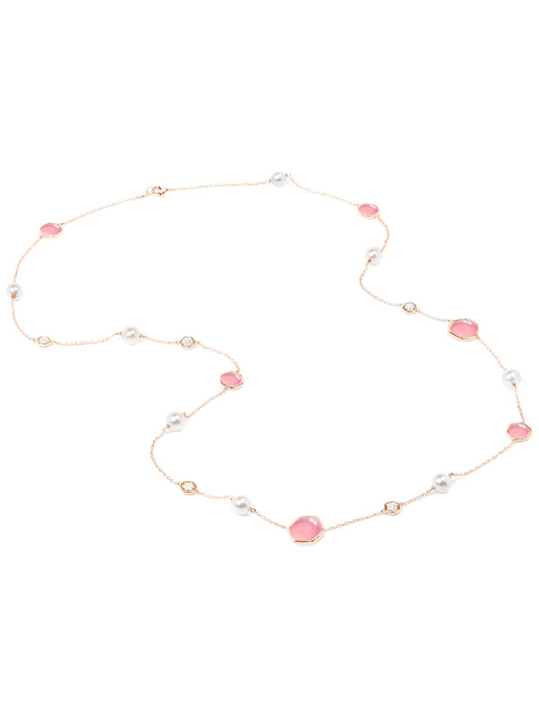 Сотуар Utopia Venus из розового золота с бриллиантами, жемчугом и розовыми халцедонами