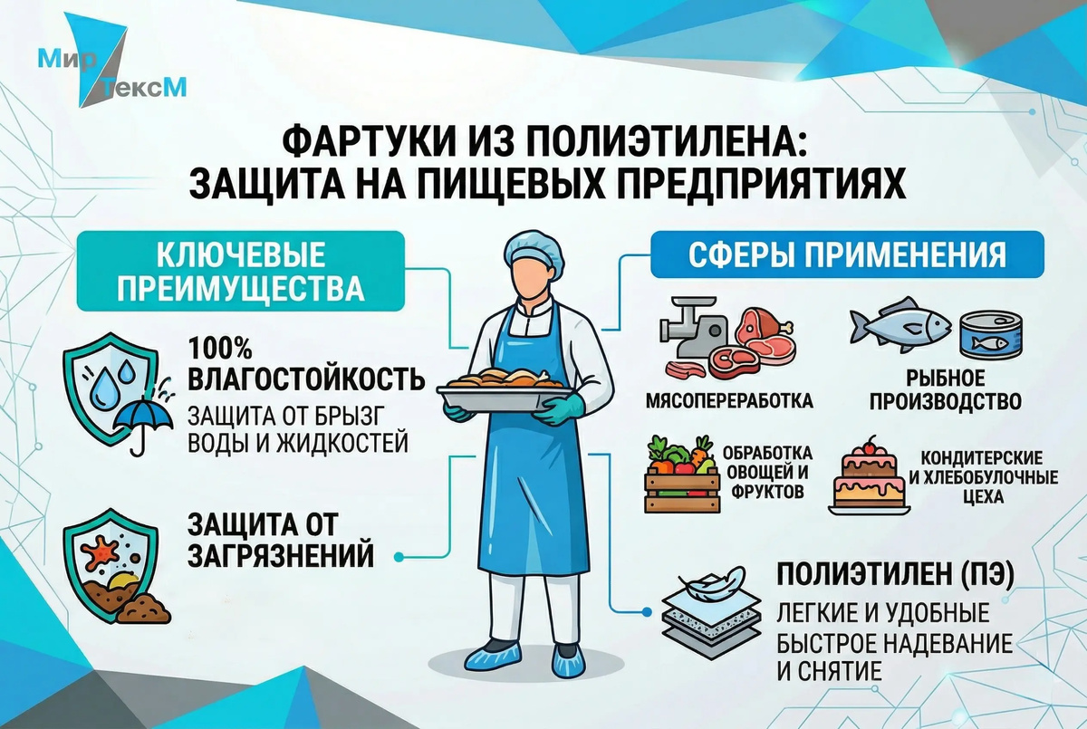 Фартуки из полиэтилена для пищевой промышленности