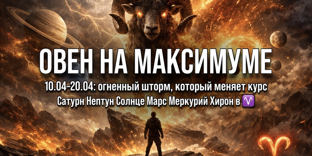 ОВЕН НА МАКСИМУМЕ 10–20 апреля. Огненный шторм, который меняет курс