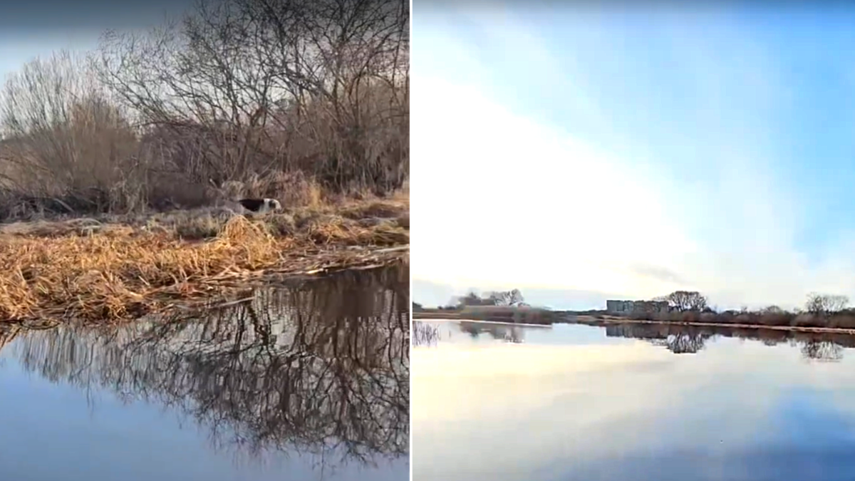 До деревни всего ничего - метров 200... Но это 200 метров глубокой ледяной реки