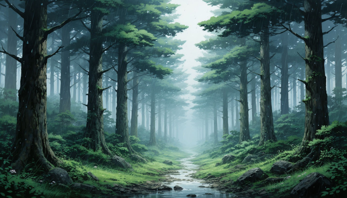 Тисовый лес. Изображение от ИИ Шедеврум