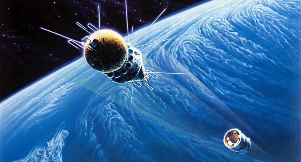    левая часть триптиха «Юрий Гагарин», картина летчика-космонавта Алексея Леонова / А. Свердлов / РИА «Новости»