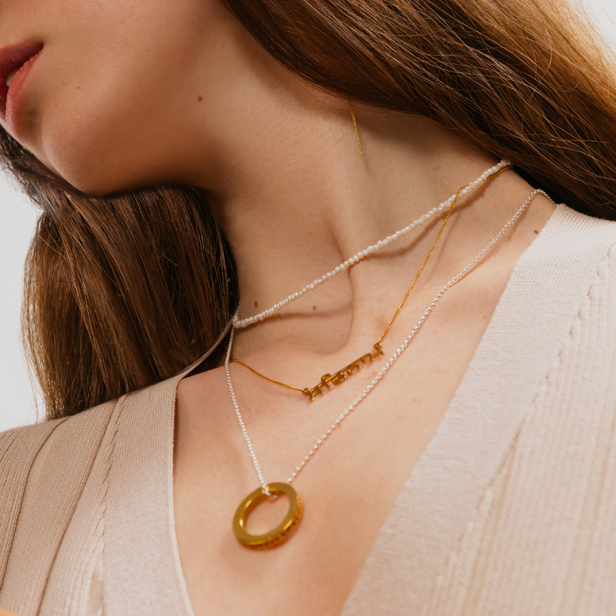 Подвески Мантры и чокер с жемчугом