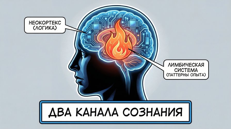 Нейробиология любви и влечения: конфликт неокортекса (логики) и лимбической системы (животных инстинктов и паттернов опыта) при выборе партнера для отношений.