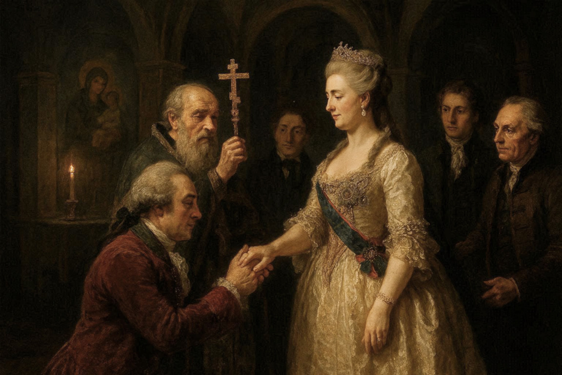 Тайное венчание Екатерины Великрй и Григория Потемкина