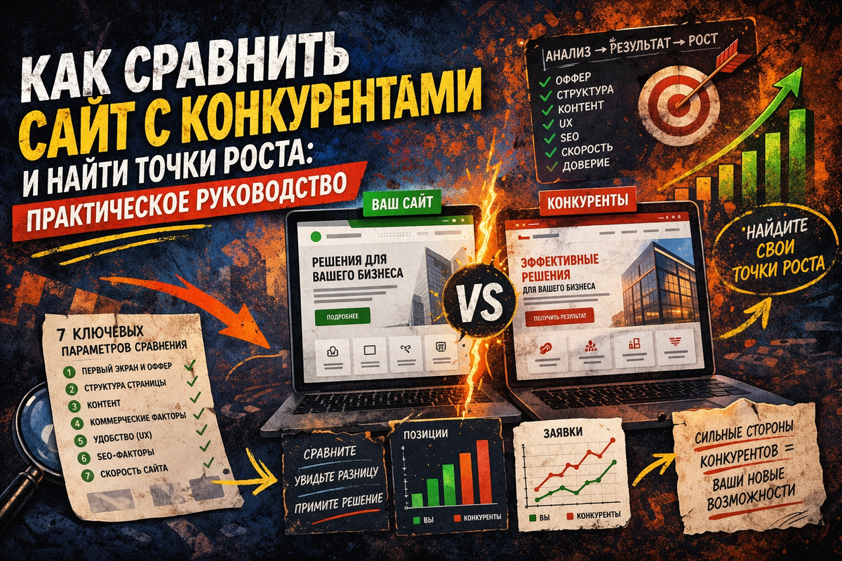 Анализ сайтов конкурентов и сравнение по ключевым параметрам