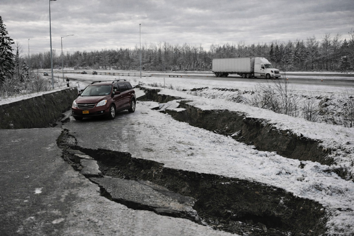 Кадр после землетрясения