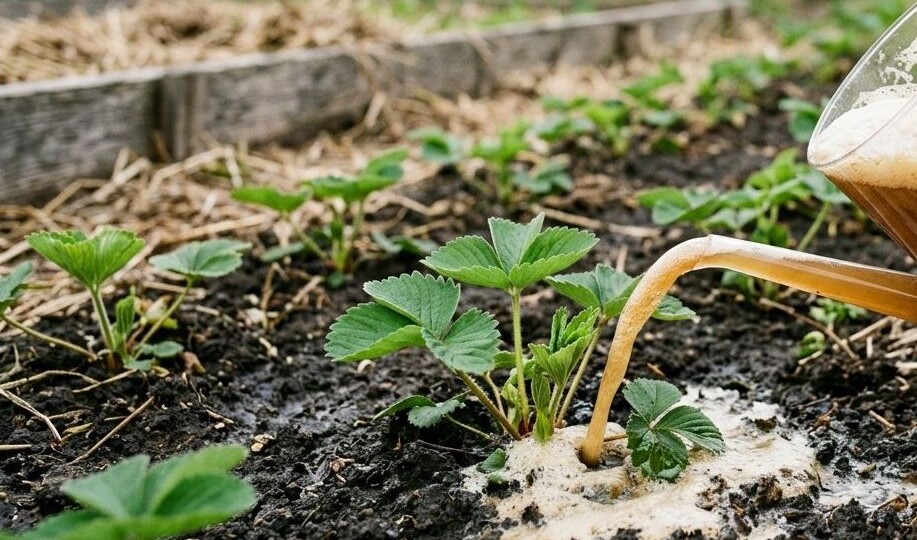 Подкормите этим клубнику весной в апреле для мощного плодоношения летом!