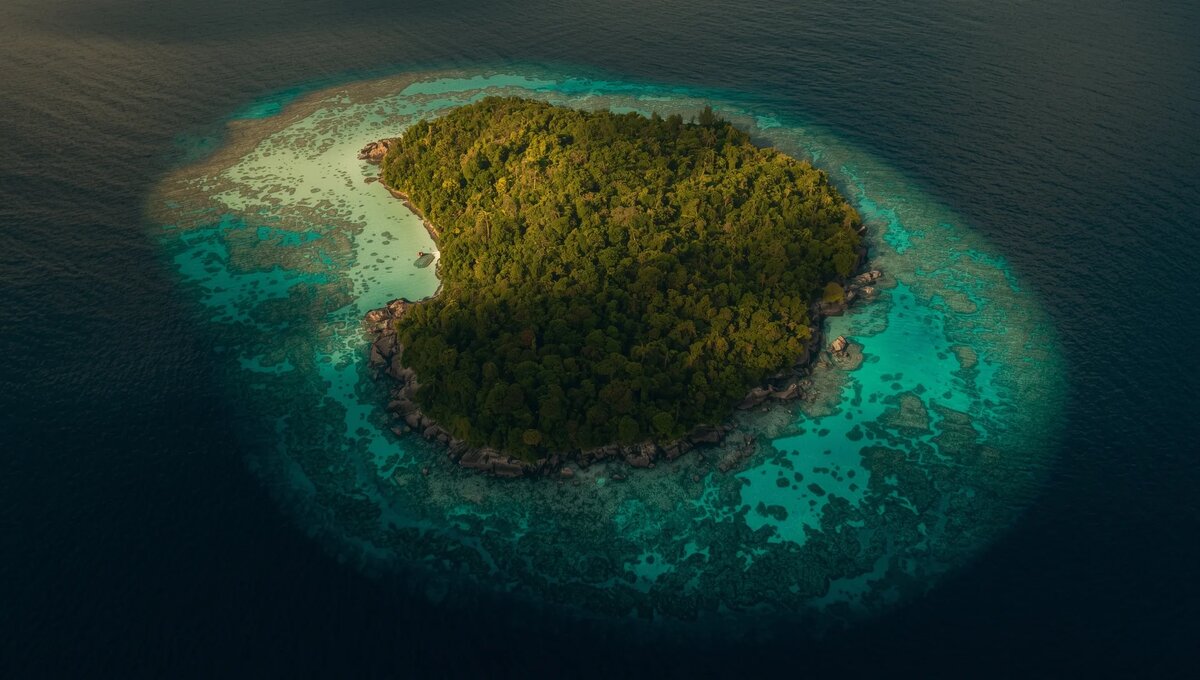 Северный Сентинельский остров. Фото с дрона
