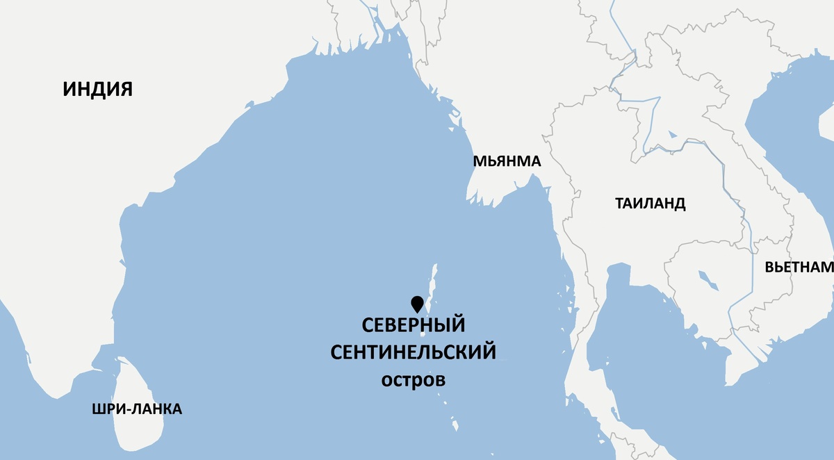 Северный Сентинел на карте