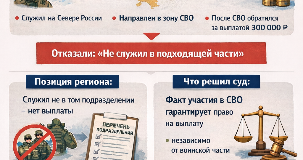 Отказ в выплате из-за «не той воинской части» признан незаконным