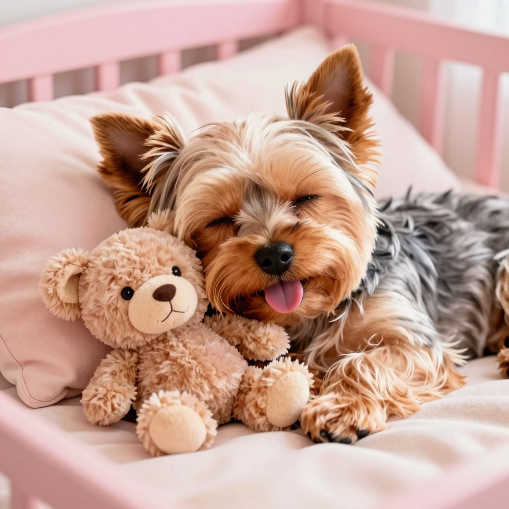 Сон для йоркширского терьера – это не роскошь, а жизненная необходимость. 