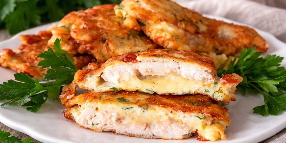 🍗 Сочные куриные отбивные с сыром в кляре - тают во рту!
