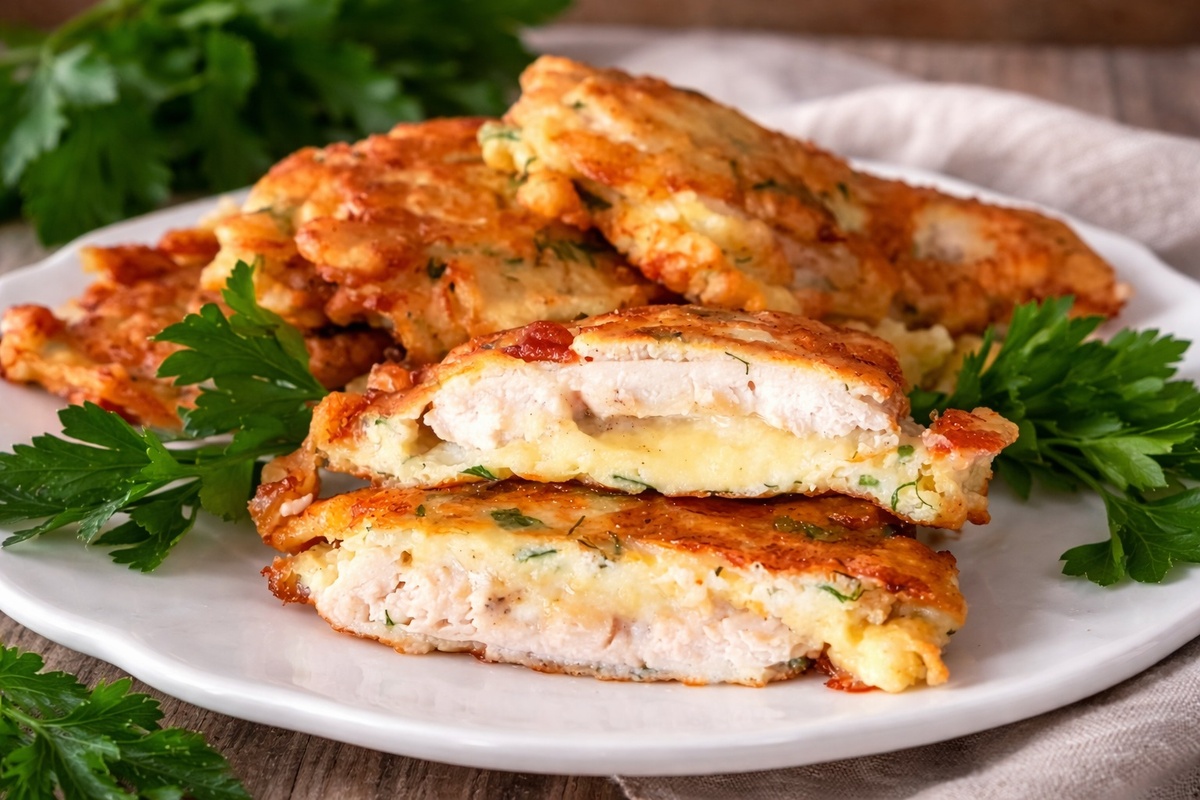 Сочные куриные отбивные с сыром в кляре