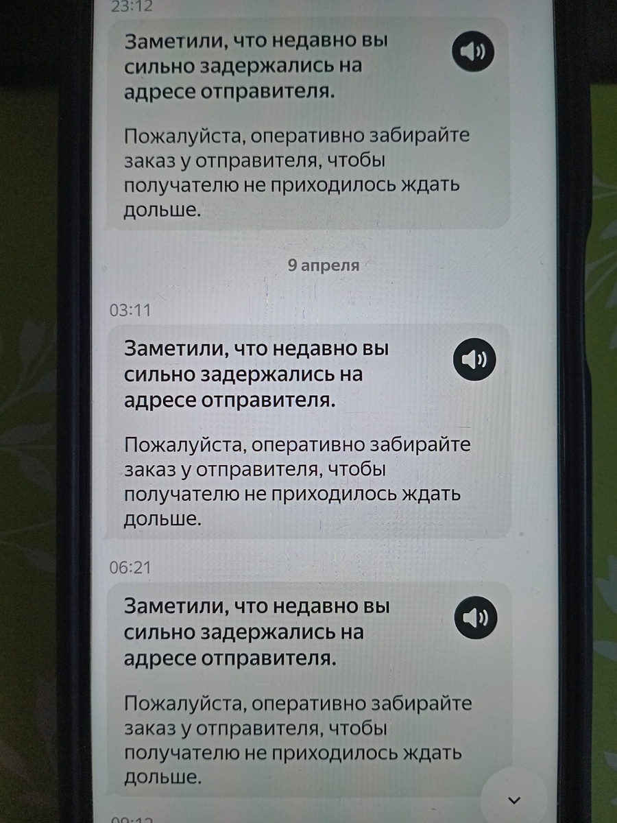 Обратите внимание на время сообщений. И это было каждый день. 
