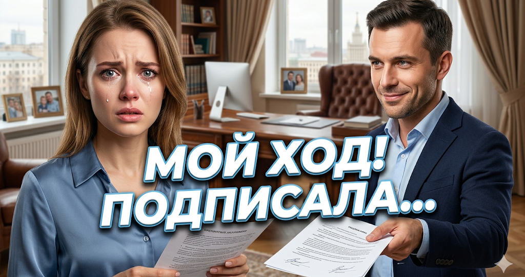— Ты заставил меня подписать брачный контракт, по которому я ухожу ни с чем?!» — муж с улыбкой протянул бумаги, но я сделала свой ход