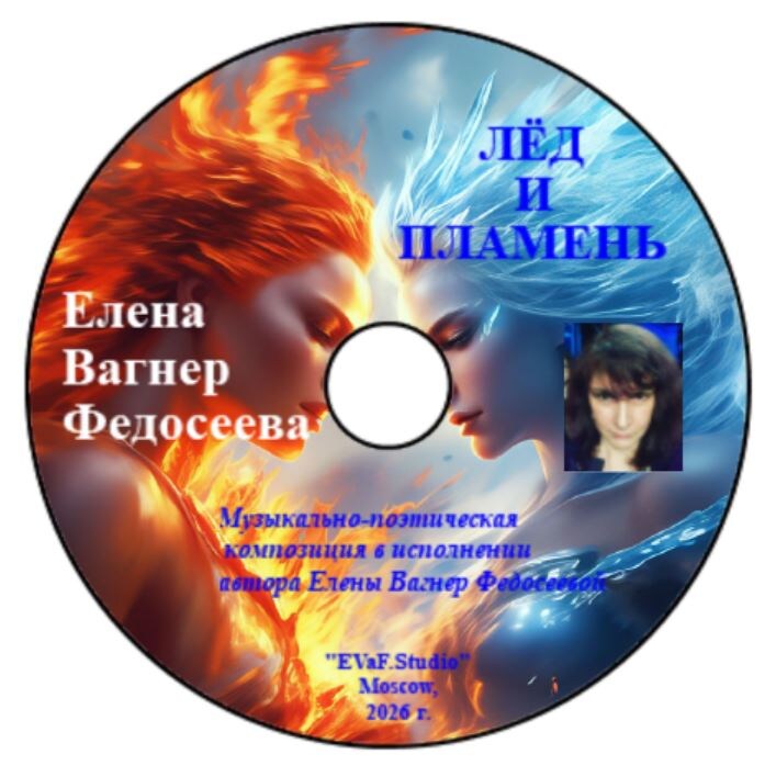 Елена Вагнер Федосеева.ЛЁД И ПЛАМЕНЬ. Чувственная поэзия о различных любовных состояниях сознания.  Музыкально - поэтическая композиция в исполнении автора Елены Вагнер Федосеевой.Аудио& видео-электронная книга. EVaF-Studio, Moscow, 2026