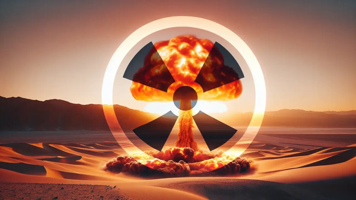    Ядерный взрыв, художественное изображение. © Dall-E / Ridus.ru