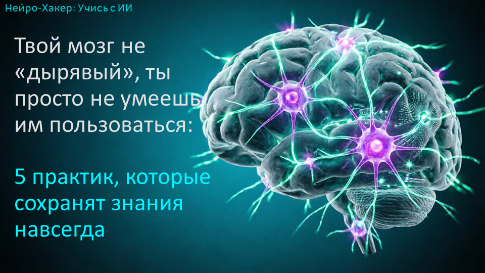 Твой мозг не «дырявый», ты просто не умеешь им пользоваться: 5 практик, которые сохранят знания навсегда