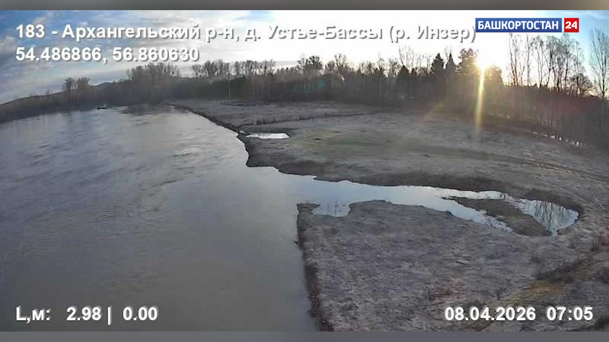    За сутки уровень воды в реке Уфе у Шакши поднялся на 34 сантиметра