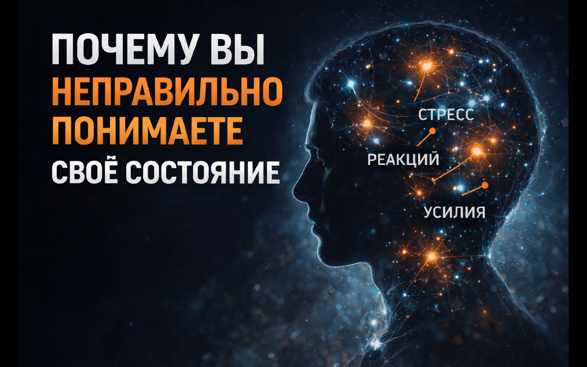 Почему кажется, что вы понимаете своё состояние,
но при этом ничего не меняется?

Потому что вы видите не причину, а её последствия.

Усталость, тревога, отсутствие мотивации —
это не проблема, а результат процессов, которые вы не отслеживаете.

Мозг выстраивает систему защиты:
формирует триггеры, искажает восприятие и подменяет реальные причины удобными объяснениями.

В итоге вы пытаетесь изменить состояние,
работая не с тем уровнем.

И поэтому любые попытки дают временный эффект
или не работают вообще.

В статье разберём,
почему это происходит и где на самом деле находится точка изменений.